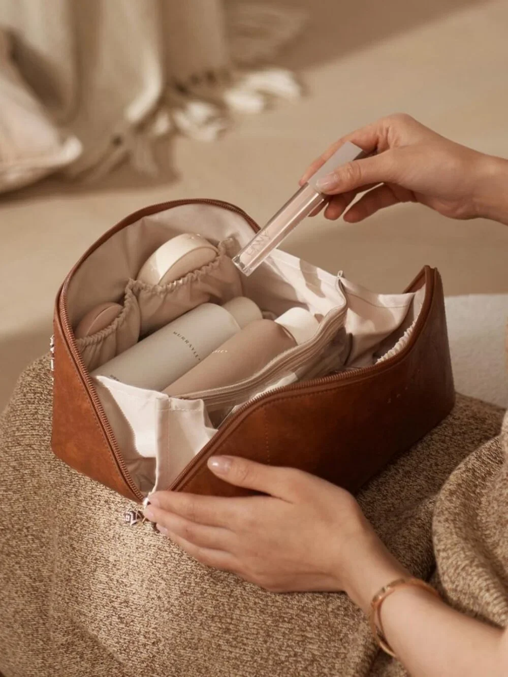 Large Capacity Waterproof Makeup Bag | Portable Toiletry Organizer for Travel